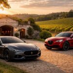 découvrez une expérience unique alliant œnologie et automobile en visitant les caves du lanrezac à bord de prestigieuses maserati ghibli et alfa romeo stelvio.